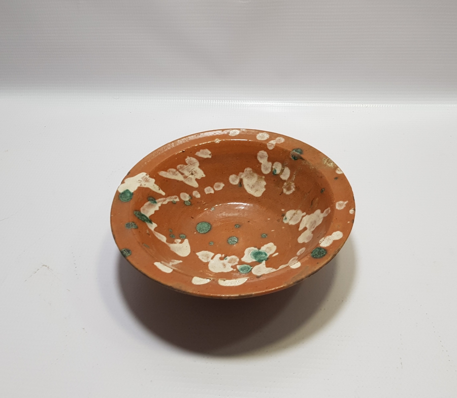 OSMANLI DÖNEMİ AKITMA İŞÇİLİKLİ KUBBE FORMLU KINIK HOŞAF KASESİ