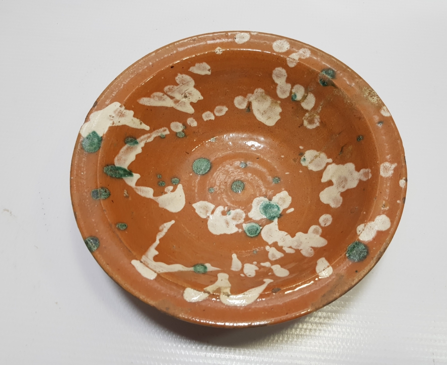 OSMANLI DÖNEMİ AKITMA İŞÇİLİKLİ KUBBE FORMLU KINIK HOŞAF KASESİ