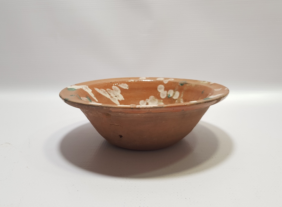 OSMANLI DÖNEMİ AKITMA İŞÇİLİKLİ KUBBE FORMLU KINIK HOŞAF KASESİ