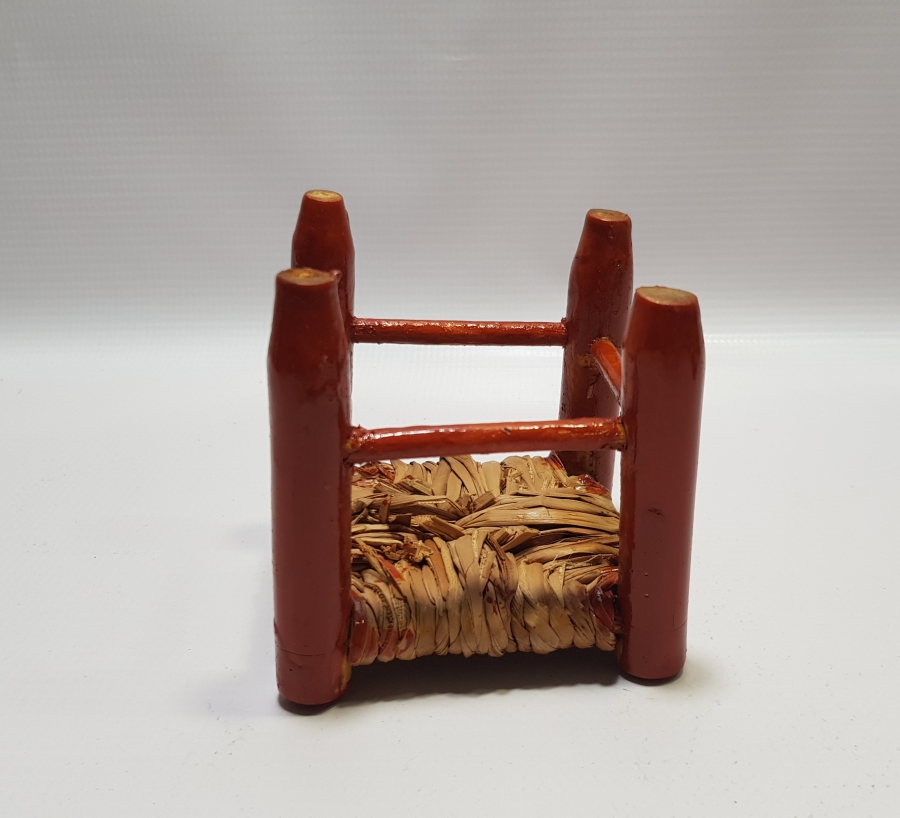 OSMANLI DÖNEMİ EL YAPIMI HURMA HASIRLI HİCAZ HATIRASI OYUNCAK ÇOCUK TABURESİ