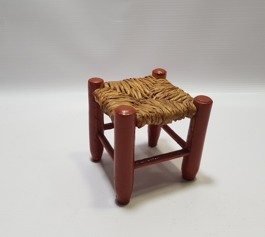 OSMANLI DÖNEMİ EL YAPIMI HURMA HASIRLI HİCAZ HATIRASI OYUNCAK ÇOCUK TABURESİ