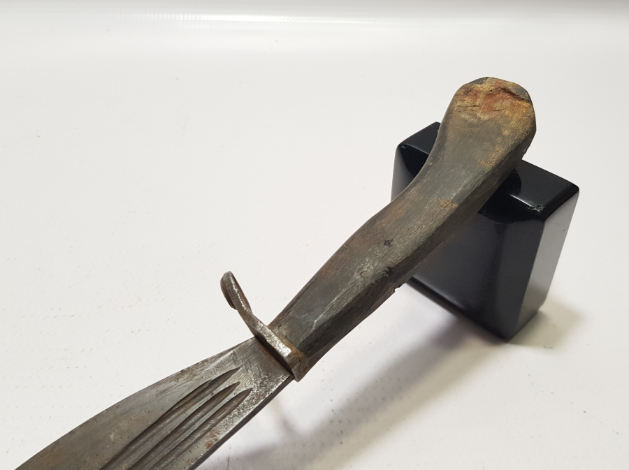 OSMANLI DÖNEMİ KAN OLUKLU VE YALMANLI EĞRİ SAPLI BURSA İŞİ ÇOK NADİR KABADAYI KAMASI - BİTİRİM SALLAMASI