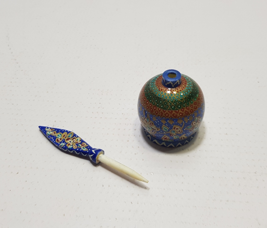 KEMİKTEN MAMUL EL BOYAMA İŞÇİLİKLİ ANTİKA SÜRMEDAN