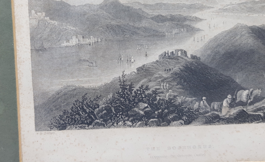İSTANBUL BOĞAZI GÖRSELLİ 1900 BAŞLARI ANTİKA GRAVÜR
