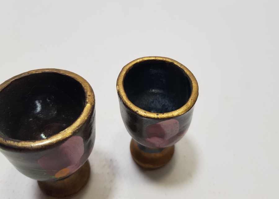 ÜZERİ EL BOYAMA İŞÇİLİKLİ OSMANLI DÖNEMİ İKİ ADET TOPRAK ZEMZEMLİK