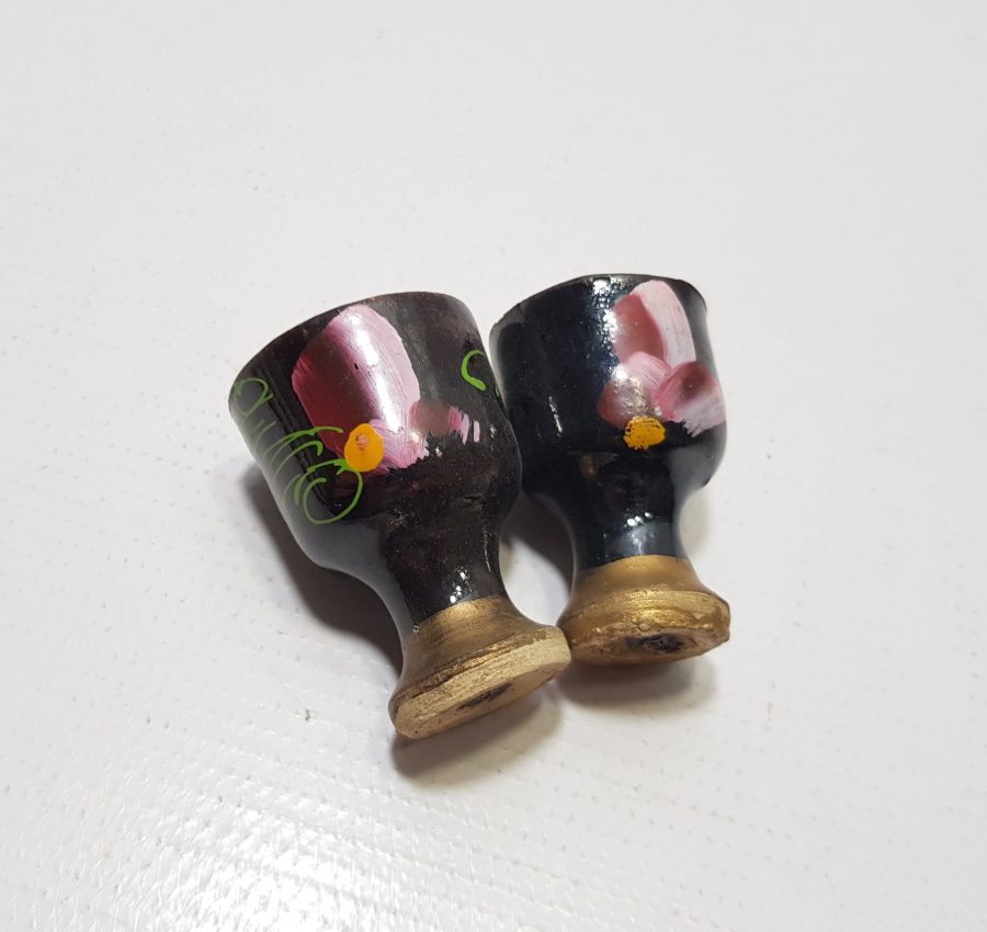 ÜZERİ EL BOYAMA İŞÇİLİKLİ OSMANLI DÖNEMİ İKİ ADET TOPRAK ZEMZEMLİK