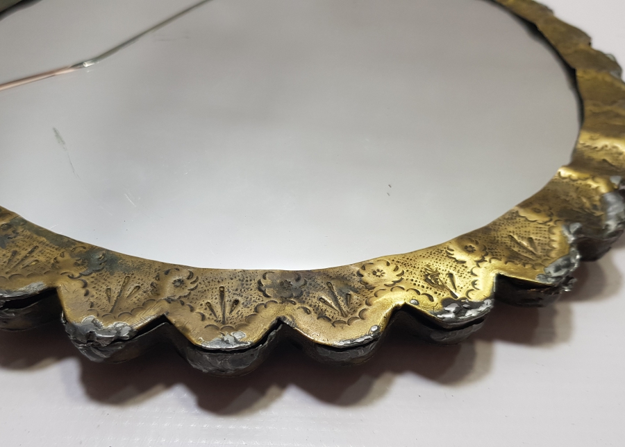 OSMANLI DÖNEMİ SÜLEYMANİYE İŞİ DAMGALI BÜYÜK BOY DUVAR AYNASI