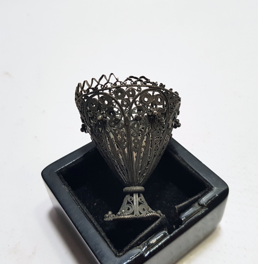 SAF GÜMÜŞTEN MAMUL TELKARİ İŞÇİLİKLİ OSMANLI DÖNEMİ FİNCAN ZARFI