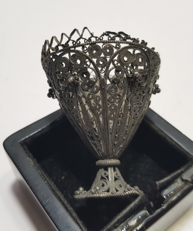 SAF GÜMÜŞTEN MAMUL TELKARİ İŞÇİLİKLİ OSMANLI DÖNEMİ FİNCAN ZARFI