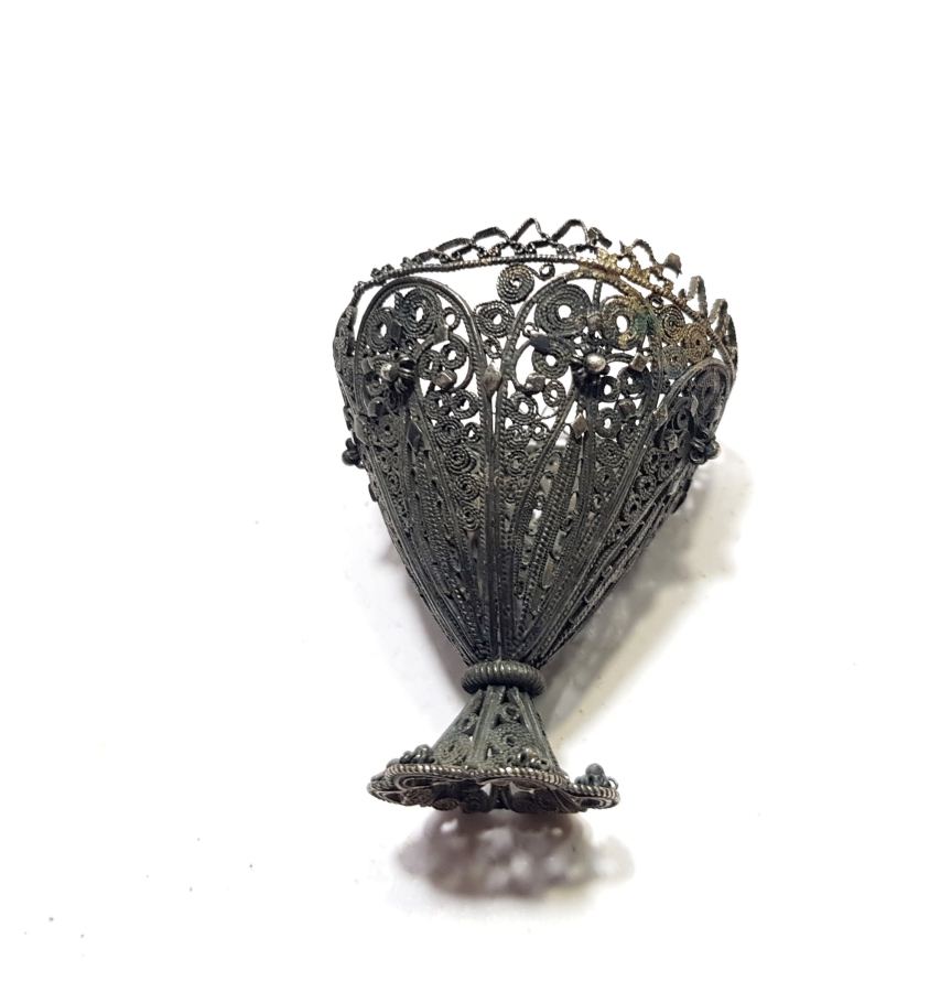 SAF GÜMÜŞTEN MAMUL TELKARİ İŞÇİLİKLİ OSMANLI DÖNEMİ FİNCAN ZARFI