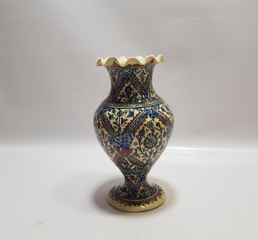 FIRFIRLI MODEL OSMANLI DÖNEMİ EL BOYAMA KÜTAHYA VAZO