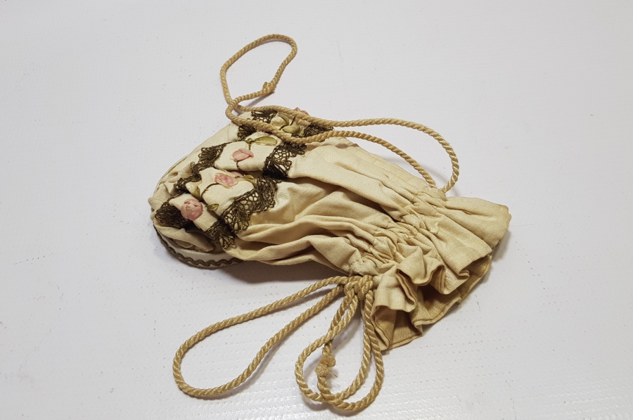 OSMANLI DÖNEMİ ÇOK NADİR RUM İŞİ AYNALI İPEK GELİN ÇANTASI