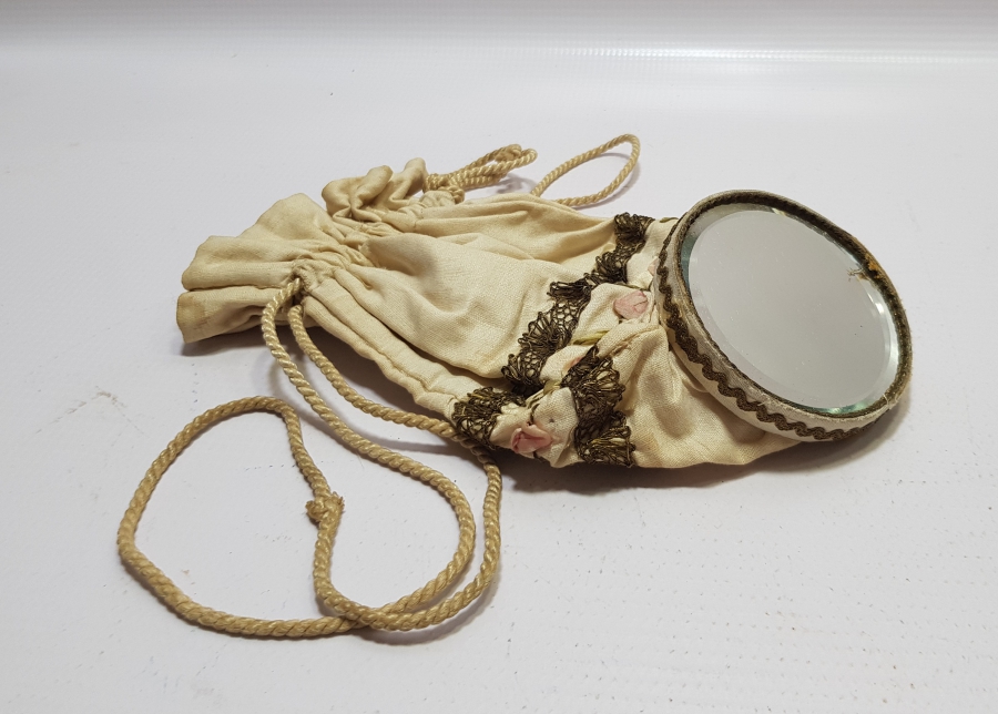 OSMANLI DÖNEMİ ÇOK NADİR RUM İŞİ AYNALI İPEK GELİN ÇANTASI