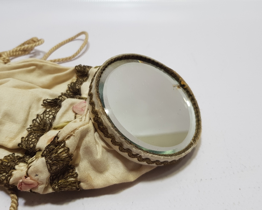 OSMANLI DÖNEMİ ÇOK NADİR RUM İŞİ AYNALI İPEK GELİN ÇANTASI