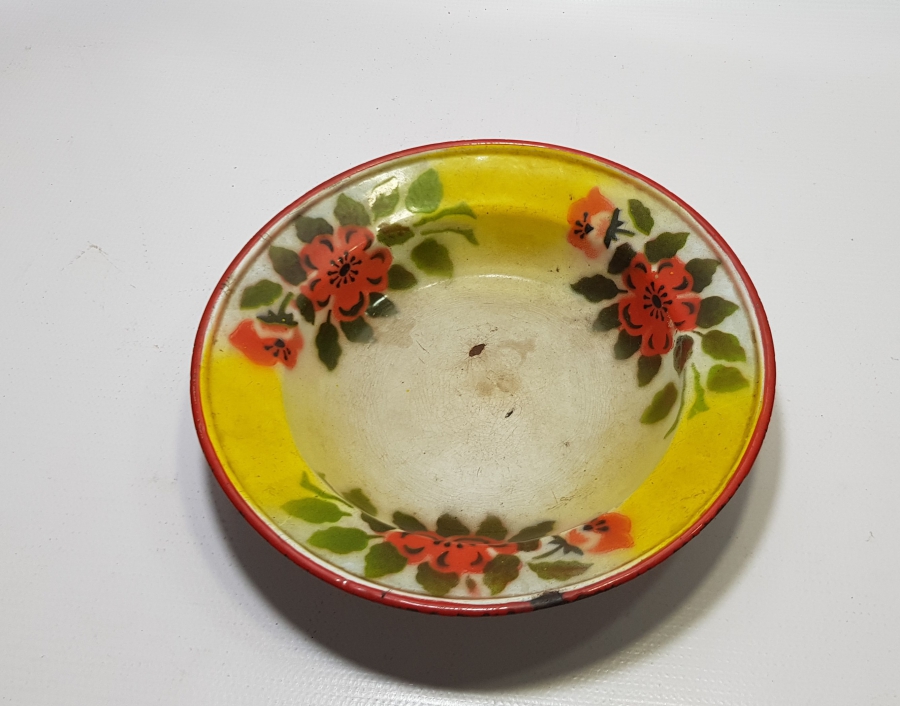 OSMANLI DÖNEMİ EL BOYAMA EMAYE TABAK