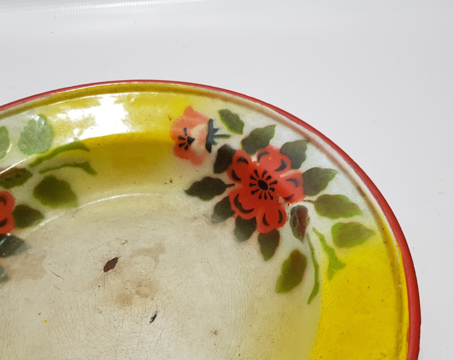 OSMANLI DÖNEMİ EL BOYAMA EMAYE TABAK