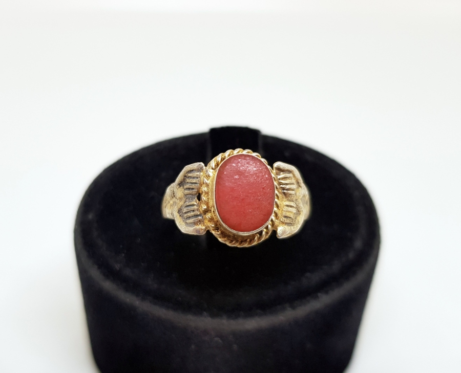 OSMANLI DÖNEMİ ÖZEL YAPIM MERCAN TAŞLI GÜMÜŞ YÜZÜK