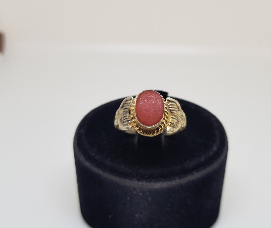 OSMANLI DÖNEMİ ÖZEL YAPIM MERCAN TAŞLI GÜMÜŞ YÜZÜK