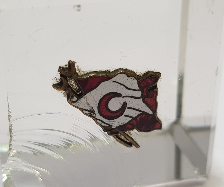 OSMANLI DÖNEMİ MİNE İŞÇİLİKLİ ÇİFTE SANCAKLI HİLAL-İ AHMER ROZET