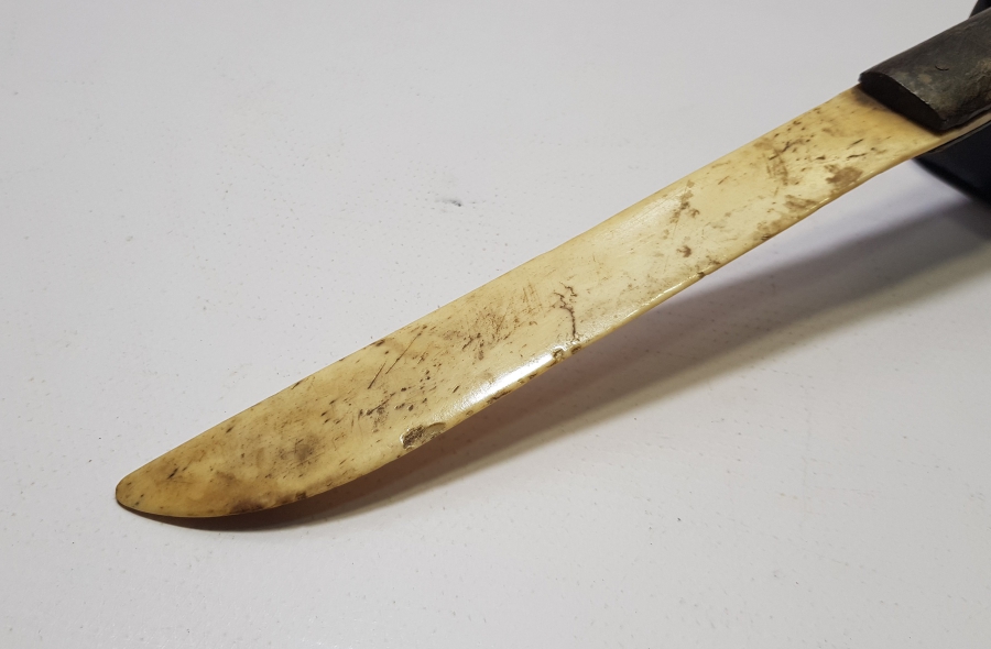 OSMANLI DÖNEMİ ÇOK NADİR TEKKE İŞİ KEMİK VE BOYNUZDAN ÇOCUK DİLİ ÇÖZME BIÇAĞI