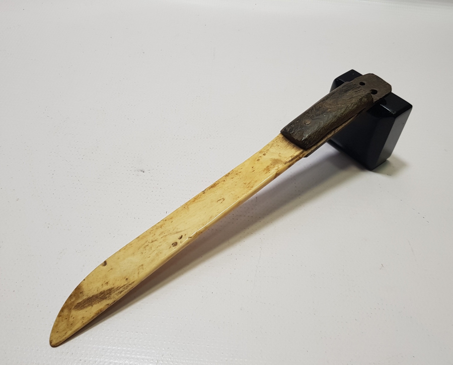 OSMANLI DÖNEMİ ÇOK NADİR TEKKE İŞİ KEMİK VE BOYNUZDAN ÇOCUK DİLİ ÇÖZME BIÇAĞI