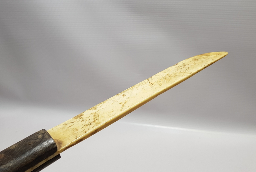 OSMANLI DÖNEMİ ÇOK NADİR TEKKE İŞİ KEMİK VE BOYNUZDAN ÇOCUK DİLİ ÇÖZME BIÇAĞI