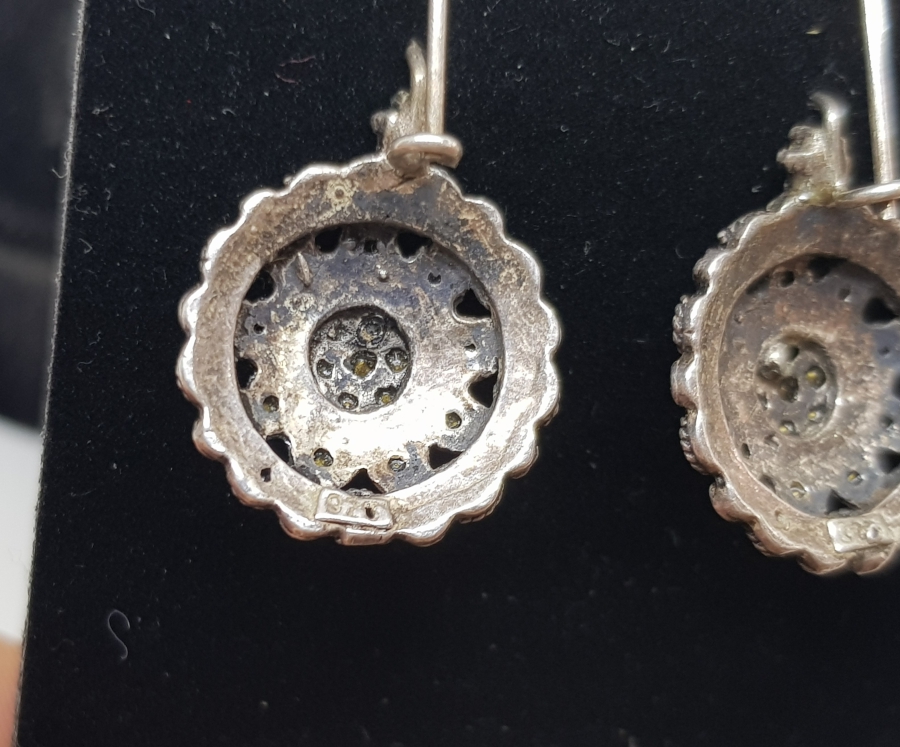 MARGAZİT TAŞLI GÜMÜŞ KÜPE