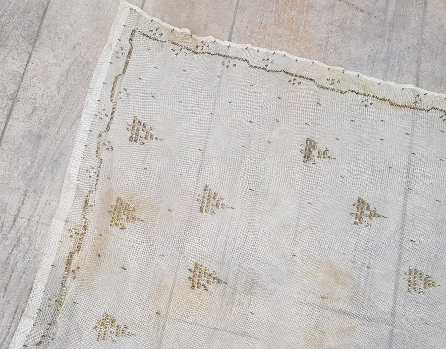 OSMANLI DÖNEMİ GÜMÜŞ TELKIRMA İŞÇİLİKLİ NADİR GELİN ŞALI