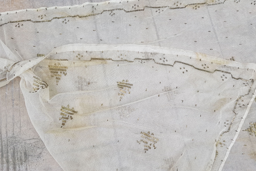 OSMANLI DÖNEMİ GÜMÜŞ TELKIRMA İŞÇİLİKLİ NADİR GELİN ŞALI