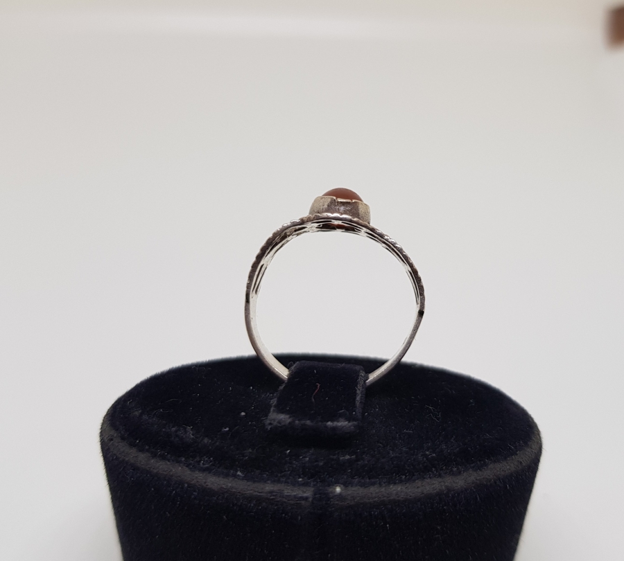 OSMANLI DÖNEMİ AKİK TAŞLI KALEM VE KABARTMA İŞÇİLİKLİ YÜZÜK