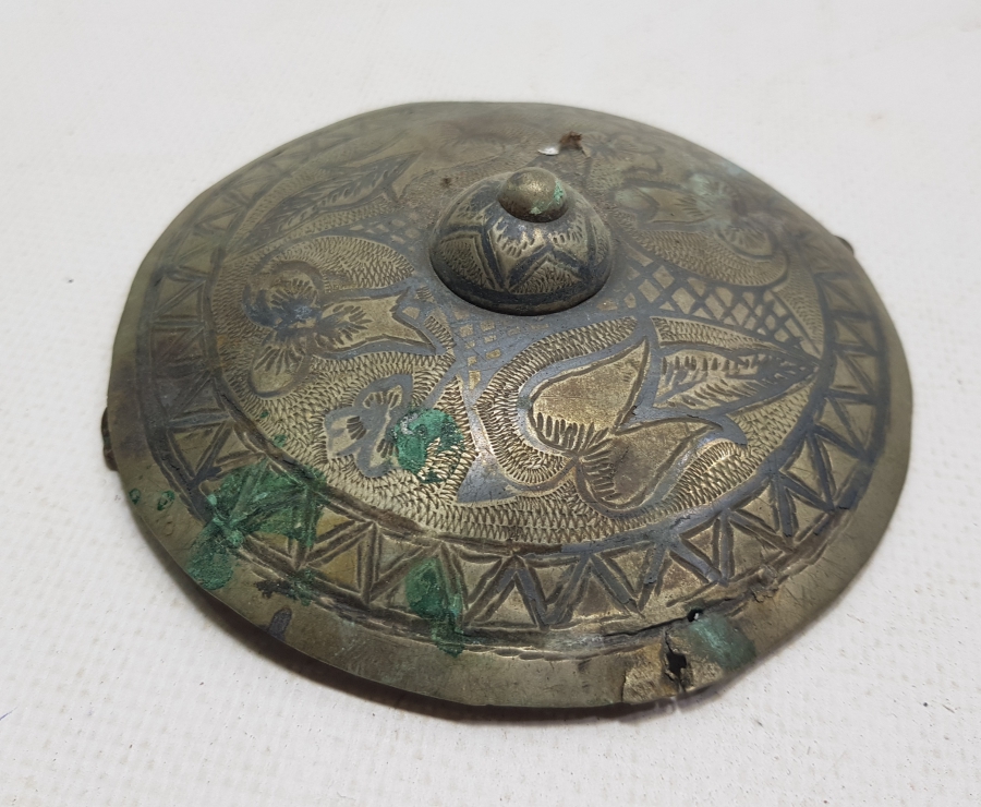 ÜZERİ LALE MOTİFLİ OSMANLI DÖNEMİ ERMENİ İŞİ GÜMÜŞ GELİN ALINLIĞI