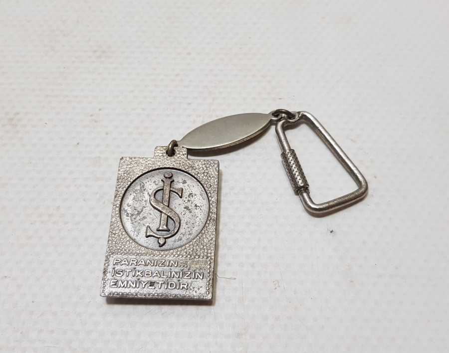 TÜRKİYE İŞ BANKASI HATIRA GÜMÜŞ KAPLAMA ANAHTARLIK