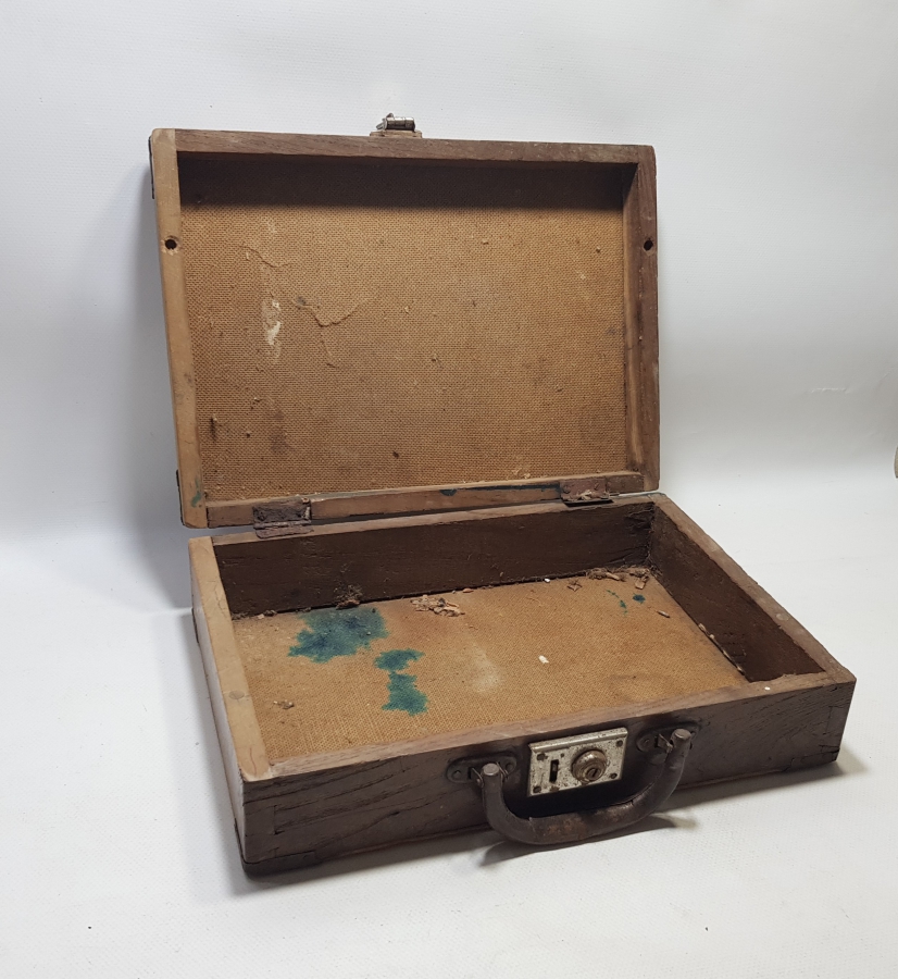 ANTİKA AHŞAP ÖĞRENCİ BAVULU - ÖĞRENCİ ÇANTASI