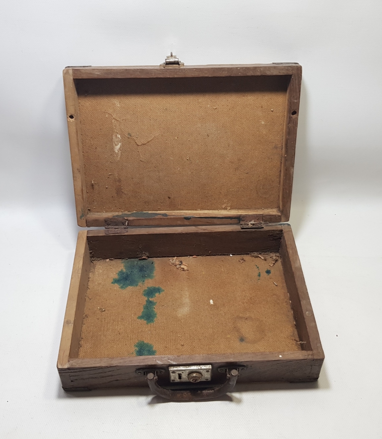 ANTİKA AHŞAP ÖĞRENCİ BAVULU - ÖĞRENCİ ÇANTASI