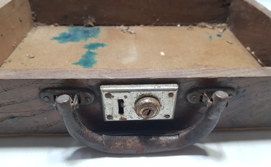 ANTİKA AHŞAP ÖĞRENCİ BAVULU - ÖĞRENCİ ÇANTASI