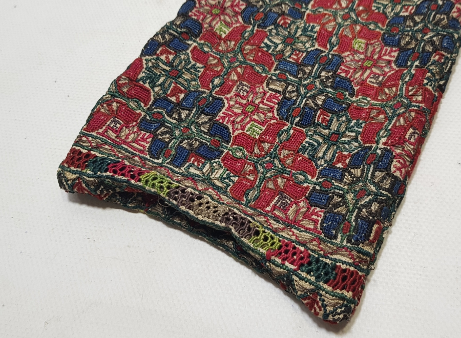 OSMANLI DÖNEMİ İKİ TARAFI İŞLEMELİ ÇOK NADİR BÜYÜK BOY GELİN HAMAM KESESİ