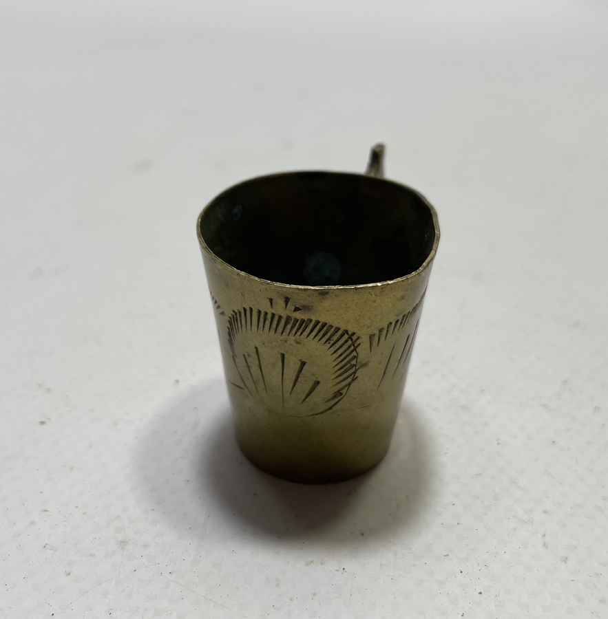 ÜZERİ KALEM İŞÇİLİKLİ HİNT YAPIMI ANTİKA ZEMZEM BARDAĞI