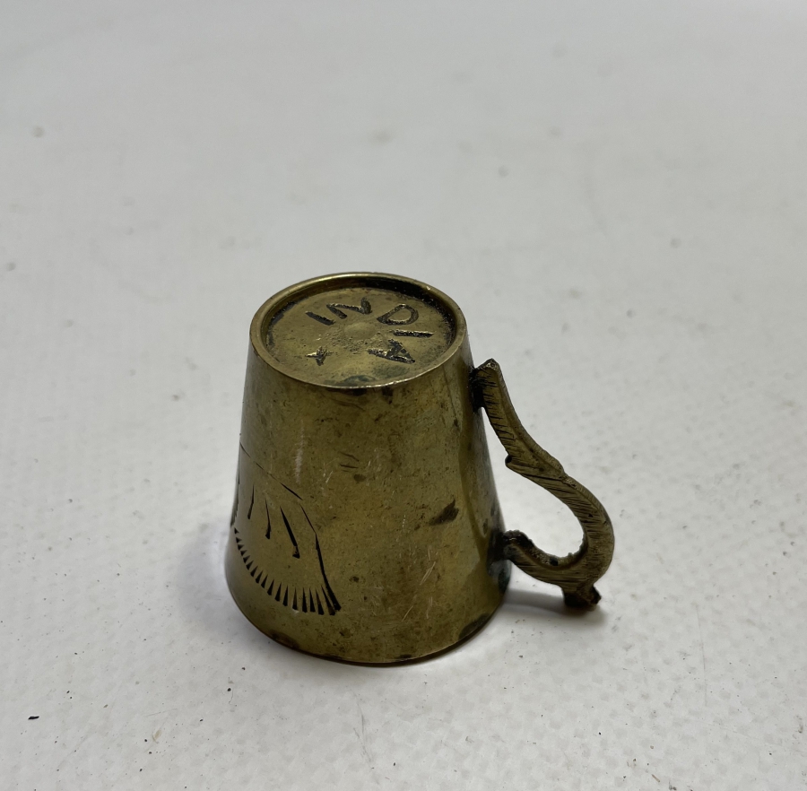 ÜZERİ KALEM İŞÇİLİKLİ HİNT YAPIMI ANTİKA ZEMZEM BARDAĞI