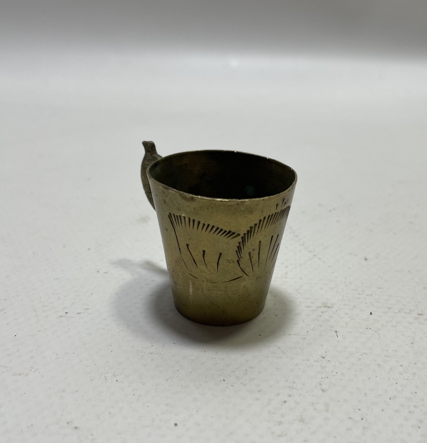 ÜZERİ KALEM İŞÇİLİKLİ HİNT YAPIMI ANTİKA ZEMZEM BARDAĞI