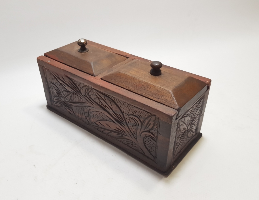 OSMANLI DÖNEMİ TAMAMI İŞLEMELİ ÇİFT GÖZLÜ KAHVE KUTUSU