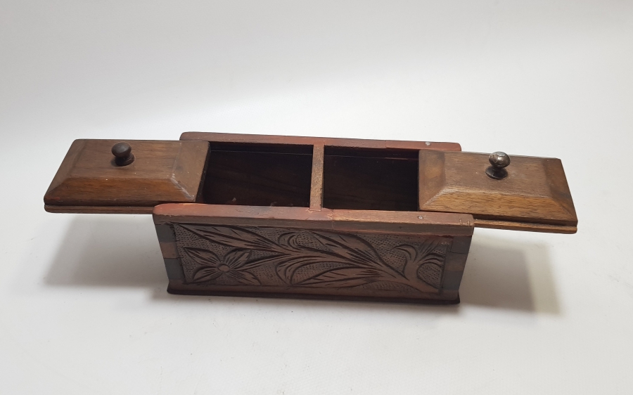 OSMANLI DÖNEMİ TAMAMI İŞLEMELİ ÇİFT GÖZLÜ KAHVE KUTUSU