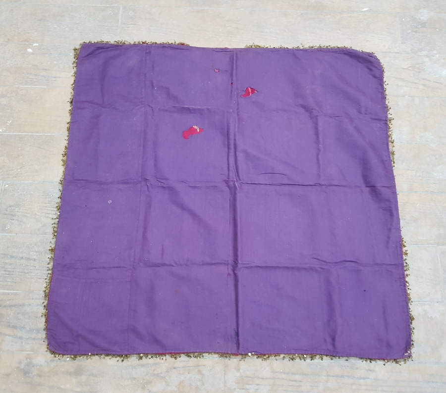 SUZENİ İŞÇİLİKLİ VE GÜMÜŞ SIRMALI BÜYÜK BOY OSMANLI DÖNEMİ GELİN BOHÇASI