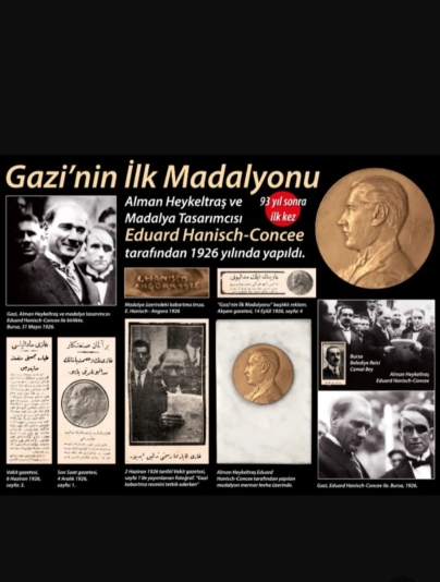 OSMANLICA GAZİ MUSTAFA KEMAL İMZALI BÜYÜK BOY ATATÜRK MADALYON