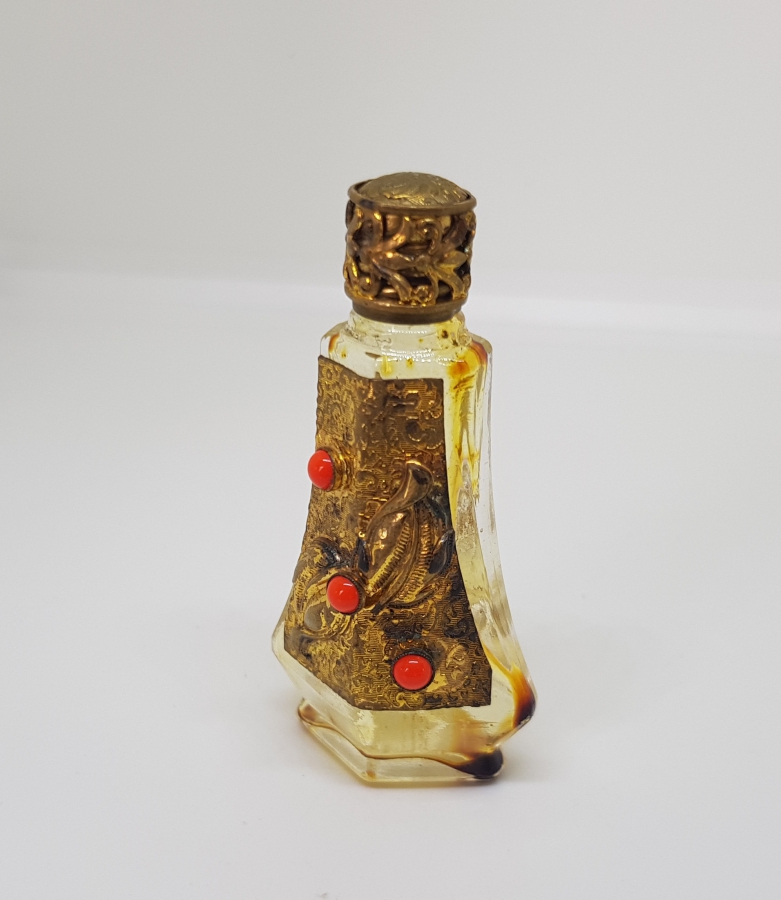 ÜZERİ ALTIN VARAKLI ANTİKA PARFÜM ŞİŞESİ