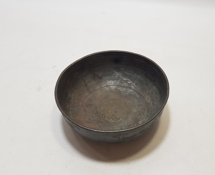 ORTA KISMI LALE FİGÜRLÜ OSMANLI DÖNEMİ BRONZ HOŞAF KASESİ