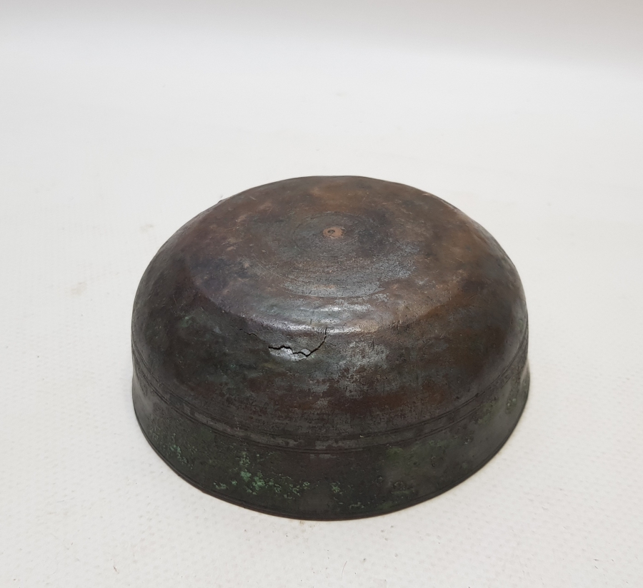 ORTA KISMI LALE FİGÜRLÜ OSMANLI DÖNEMİ BRONZ HOŞAF KASESİ