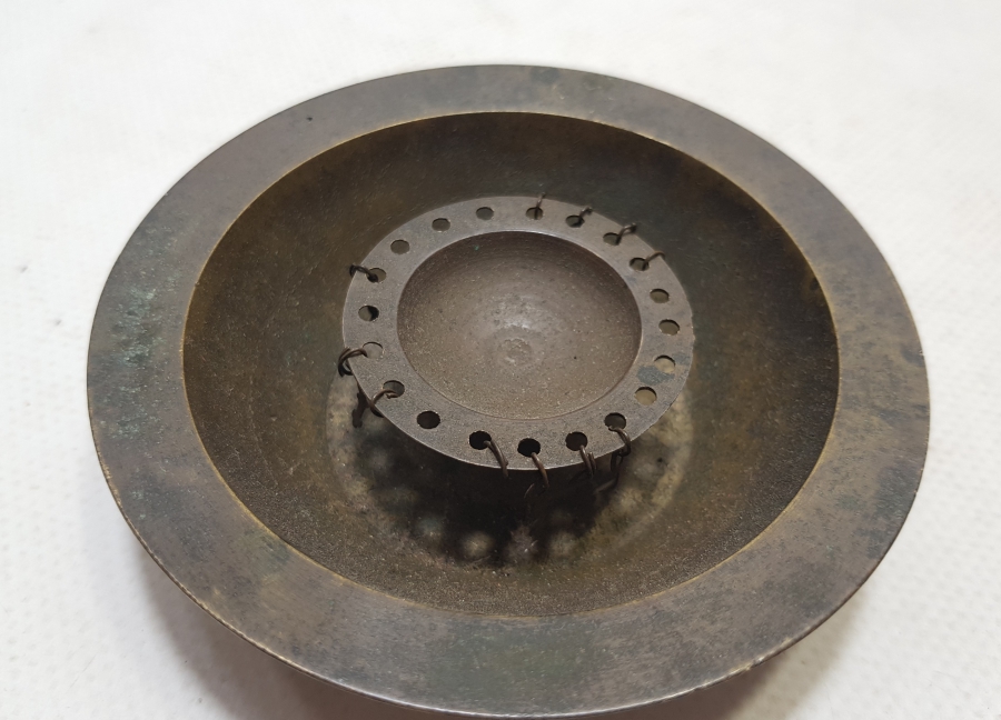 İÇİ AYETLERLE DEKORLU ANTİKA ŞİFA TASI