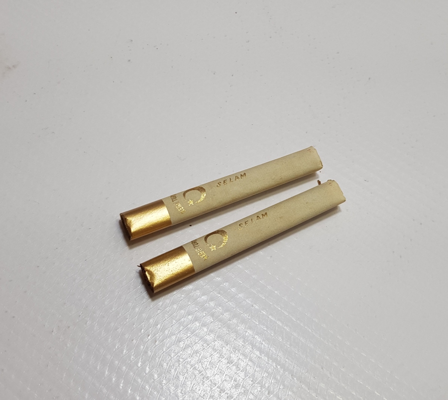 OSMANLI DÖNEMİ ALTIN VARAKLI KAĞITLI 2 ADET SİGARA