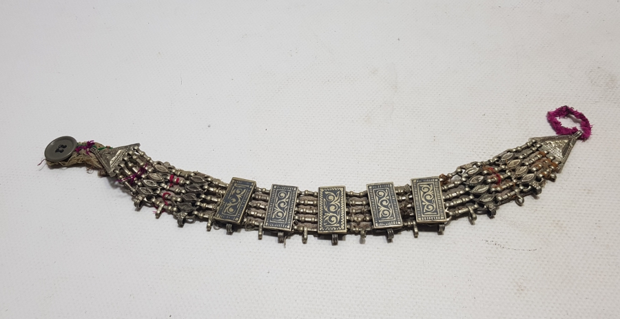 OSMANLI DÖNEMİ SAVAT İŞÇİLİKLİ NADİR FORMDA ERMENİ GELİN BOYUNLUĞU - GIDIKLIĞI