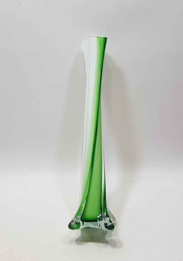 ÇİFT RENKLİ BURGULU FORMLU MURANO CAM LALEDAN